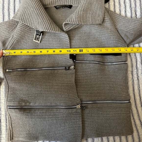 👚Barbara Bui Tricot Zippers Knit Cardigan/sweater Belts Grey 100% Wool si… - Picture 7 of 16